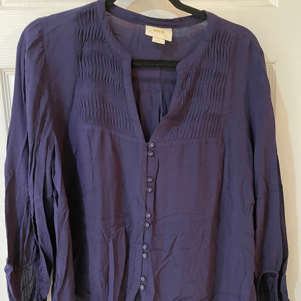Anthro. (Maeve) Long Sleeve Blouse